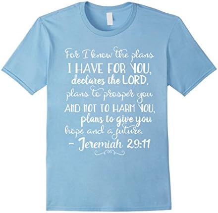 Men's Jeremiah 29:11 Inspirational Christian Bible Verse T-shirt 3XL Baby Blue