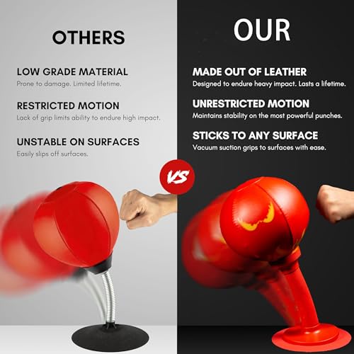 Elite Boxing Training Mini Punching Bag, Desktop Punching Bag - Stress Buster, Heavy Duty Stress Relief Ball for Advanced, Aspiring Boxers for Skills and Stress Relief