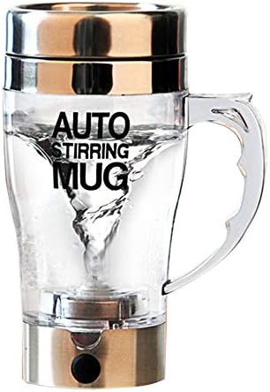 Self Stirring Coffee Mug for Lazy with 2 Layers, Automatic Mixing Glass Cup to stir Coffee/Tea/Hot Chocolate/Milk - Ideal for Office, School, Gym, Home, Heat Resistant&magnetic 350ml