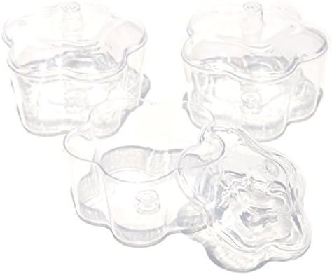 SET of 3 Packages 18 TOTAL Mini Plastic Heart or Flower Party Favor Container for Wedding Princess Birthday Party Parties with Silly Bands (Style1)