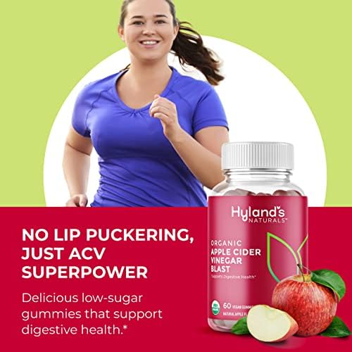Hyland's Organic Apple Cider Vinegar Blast Gummies, Digestive Health Support, 60 Vegan ACV Gummies (30 Days)