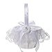 Wedding Flower Girl Basket lace Ribbon jewels Decor Sweet Romantic Basket Ivory for Elegant Wedding Ceremony by Eamall