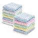 Viviland Baby Washcloths Wash Cloths for Babies,Muslin Washcloths Baby,12-Pack,12 X 12 inches Absorbent and Soft Newborn Essentials Must Haves - Colorful