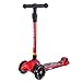 New Olym Kick Scooter for Kids 3 Wheels 4 Adjustable Height,One Second Folding Mini Skateboard with Handle Bars Great Gifts for Litter Boys Toddler &Girls 3-14 Years Red