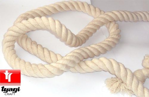 Tyagi Craft 2mm Cotton Rope 100% Natural Cotton Rope Twine Lariat Lasso Hawser Cordage Craft Projects Length 50 Meter