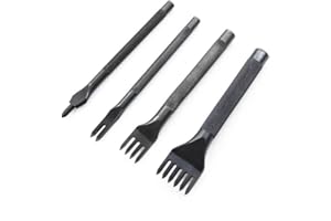 BRANDLESS Pingle New Model with 4mm 1/2/4/6 Prong DIY Diamond Lacing Stitching Chisel Set Leather Craft Kits,Has Been Polished, More Sharp and Durable