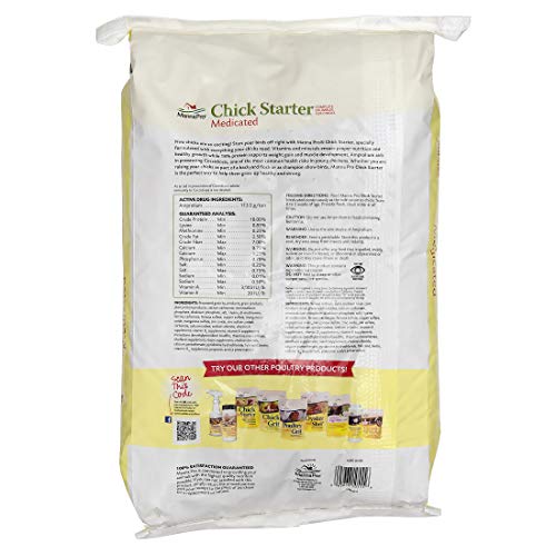 Manna Pro Chick Starter | Medicated Chick feed formulated with Amprolium | Prevents Coccidiosis | Feed Crumbles | 25 Pounds