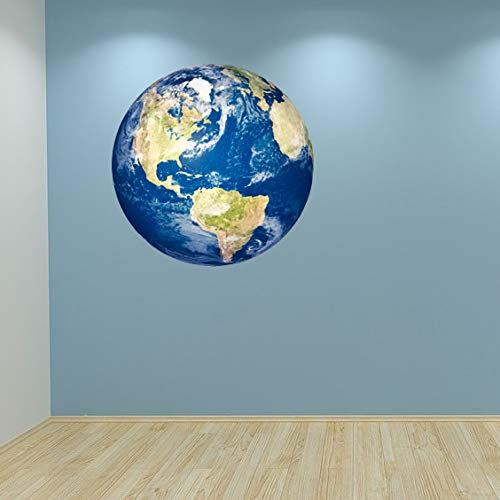 60 Second Makeover Limited Full Colour Planet Earth Wall Stickers Decal Boys Bedroom Universe Space Playroom Educational School Science Geography Wall Decals Vinyl Stickers - Small 15cm x 15cm