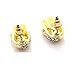 Xusamss Punk Body Piercing Earrings Crystal Skull Stud Earrings(Gold)