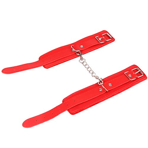 Durable Leather Adjustable Handcuff, Multifunctional Handcuff, Super Soft Fur Handcuff (red)