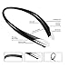 Bluetooth Headphones, MiluoTech Retractable Neckband Earbuds HD Stereo Wireless Headset Noise Cancelling Sweatproof Earphones with W / Mic for Sport Entertainment (Black)