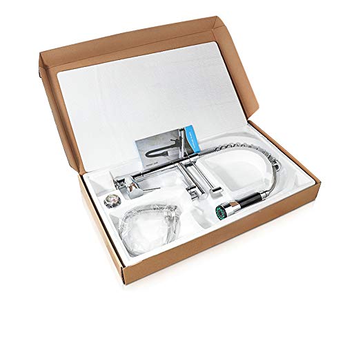 WYYSYNXB Hot and Cold Mixed Water Multifunction Sink Mixer Tap Spring Pull Kitchen Faucet Bathroom