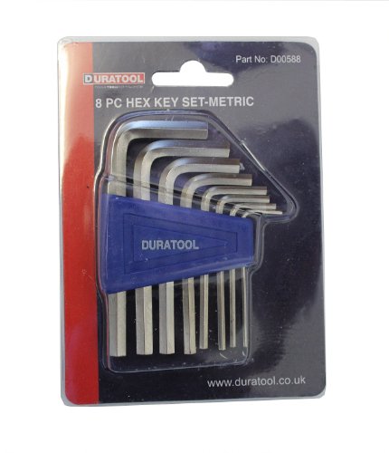 DURATOOL D00588 Metric Hex Key Set, 8 Piece