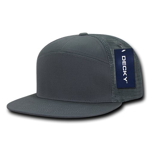 DECKY 1133-CHA 7 Panel Trucker Caps, Charcoal