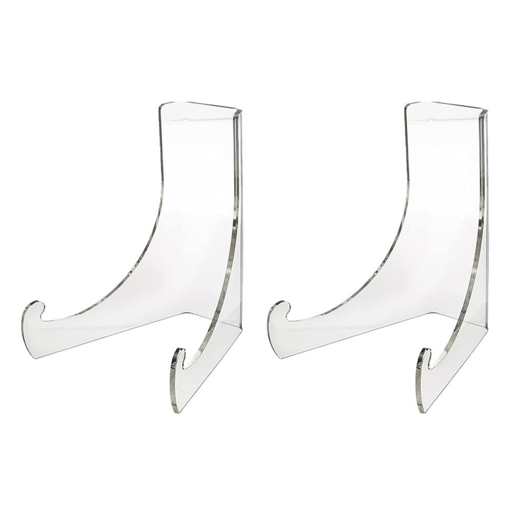Angoily 2PCS Acrylic Easel Stands, Clear Acrylic Display Easels, Multi-Functional Book Stands for Displaying Artworks, Books,Notebooks and Other Small Items