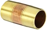 Anderson Metals 38300 Lead Free Red Brass Pipe Fitting, Nipple, 1