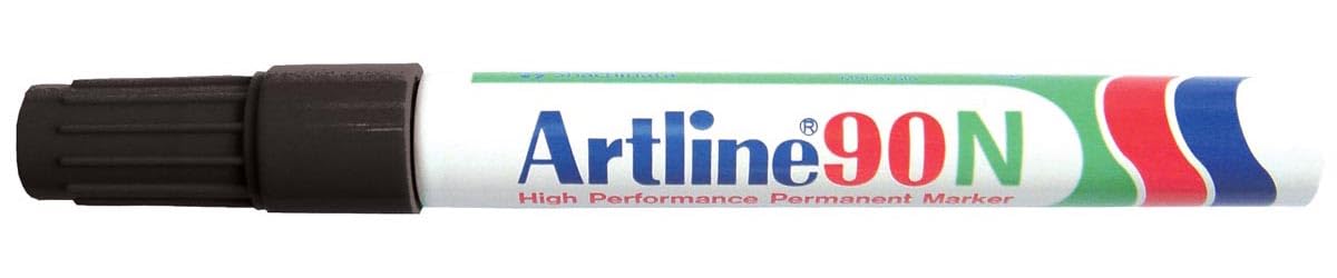 Artline 90 Permanent Marker Xylene-free Chisel Tip 2-5mm Line Black Ref A901 [Pack of 12]