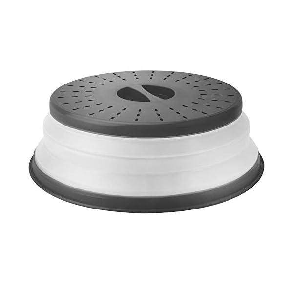 Tovolo Vented Collapsible Medium Microwave Cover (Charcoal) Splatter Guard & Colander Kitchen