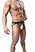 Two Pais of Mens Jockstrap Thongs Underwear (L, White)