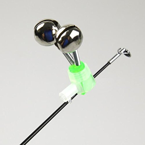 VORCOOL 5 Stück Twin Bells Angelrute Alarmglocken Clip Tackle Nacht Meer Angelrute Angeln Glocken Dual Bells Rod Clamp TIPP Clip Twin Alarm Bells – Bild 5
