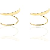 Spiral Hoop Twist Double Earrings,Sterling Silver Handmade Cartilage Piercing,Double Piercing Earrings for Women Christmas Birthday Gift