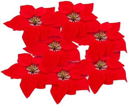 HMILYDYK 20PCS Xmas Tree Ornaments 8 INCH Red Poinsettia Flowers Festival Decor Artificial Flowers