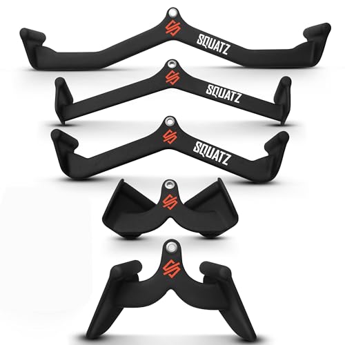 SQUATZ Lat Pulldown Attachments, T-bar, V-bar, Pulley Cable Attachments, Bicep…