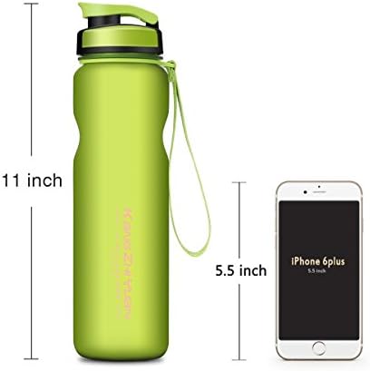 XTian Sports Water Bottle - 35oz Large- Eco Friendly - Flip Top Leak Proof - One Click Open for Outdoor &amp; Gym Sport (green)