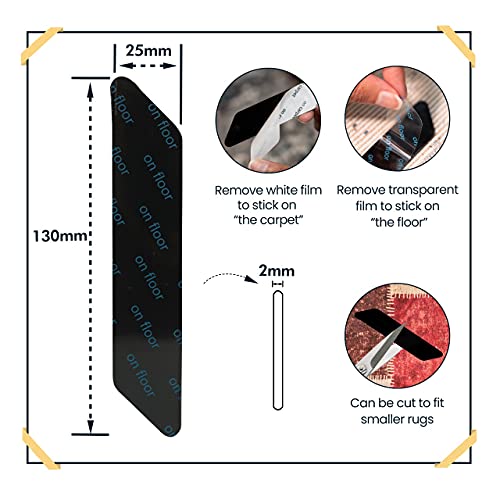 Rug Gripper 10 Pcs - Washable & Reusable Rug Grippers for Laminate - Hardwood Floor - Suitable Carpet Grippers for Marble, Wooden Floors & for all types & sizes of Rugs