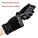 LETHMIK Womens Touchscreen Texting Winter PU Faux Leather Gloves Driving Long Fleece Lined Black-L