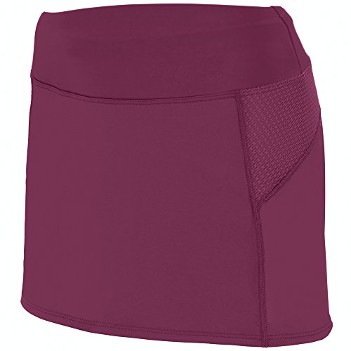 Augusta Sportswear Women's Wide Flat Knit Skort, Maroon/Graphite, Small
