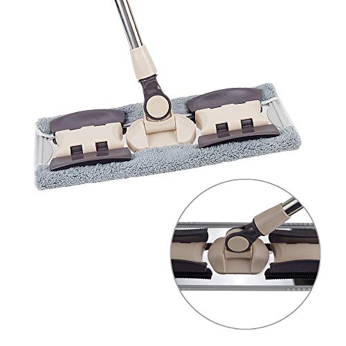 VAIIGO Professional Microfiber Hardwood Floor Mop, Flat Mops with Reusable and Machine Washable Pads for Home/Office Wet or Dry Floor Cleaning,with Mop Organizer Rack