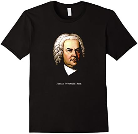 Mens Johann Sebastian Bach classical music composer t shirt Small Black