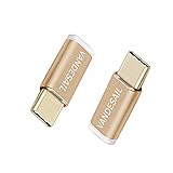 VANDESAIL Type C Adapter,USB-C to Micro USB Adapter with Gold Plated Plug Connector(2-Pack,Golden)