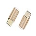 VANDESAIL Type C Adapter,USB-C to Micro USB Adapter with Gold Plated Plug Connector(2-Pack,Golden)