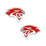 Red 2pcs Car SRT HELLCAT Head Metal Emblem Badge Decal Side Fender Sticker for Dodge Charger Challenger Ram Viper Chrysler Jeep SRT8 SRT4 SRT6