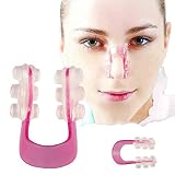 MERSUII Multifunction Nose Up Nose Shaper Set Nose Clip + U-shape Clip + Massage Roller (Blue)