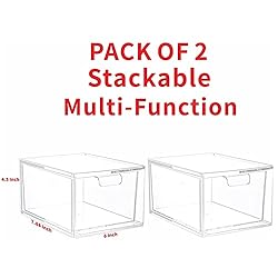 Yieach 2 Pack Stackable Makeup Organizer Storage