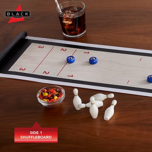 THE BLACK SERIES Tabletop Shuffleboard and Bowling 2 in 1 Set with Roll