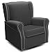 Delta Children Middleton Upholstered Glider Swivel Rocker Chair, Charcoal
