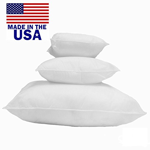 Set Of 4-12 x 12 Premium Hypoallergenic Stuffer Pillow Insert Sham Square Form Polyester, Standard/White -