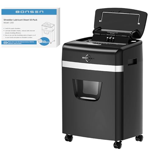 BONSEN 120-Sheet Auto Feed Paper Shredder and 50 Pack Lubricant Sheets
