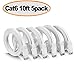 Jadaol Cat 6 Ethernet Cable 10ft 5Pack, Outdoor & Indoor, 10Gbps Supports Cat8/7 Network, Heavy Duty LAN Internet Patch Cord, Weatherproof High Speed Cable for Router, Modem, Xbox, PS4, Switch, White