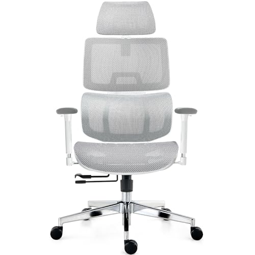 TONFARY Professional Ergonomic Office Chair - Breathable Mesh Backrest, 130° Tilt, 3D Armrests and Adjustable Seat - Swivel Wheels, 150kg