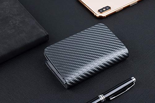 ABRONDA Carbon Fiber Business Card Case,Slim Biz Business Name Card Holder Wallet Credit Card with RFID,ID Case/Holder for Men & Women - Keep Your Business Cards Clean- Silver Gray - Thumbnail 6