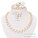 MOOCHI 18K Gold Plated White Man-made Pearls Chain Jewelry Set