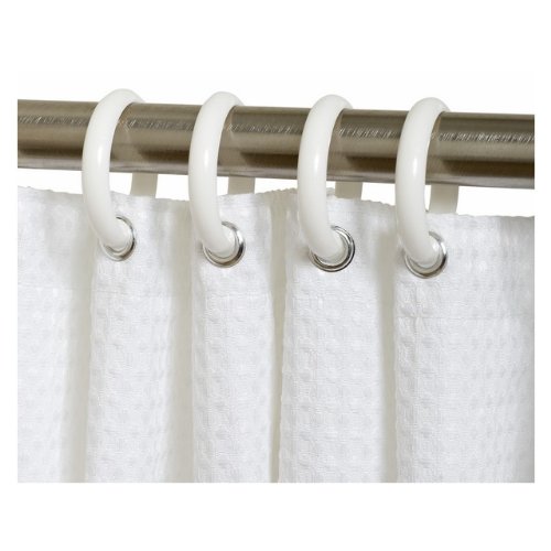 Zenith White Shower Curtain Rings (12 Rings)
