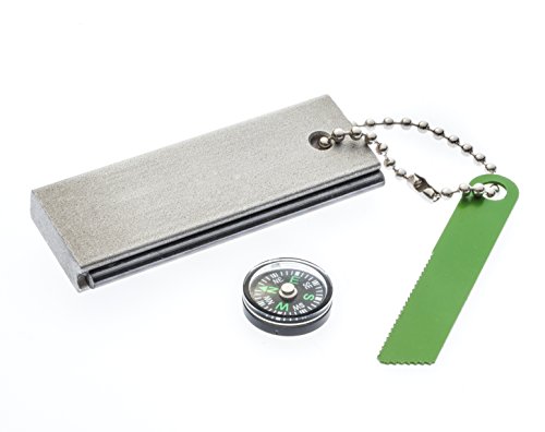 SE Waterproof Magnesium Firestarter Kit - Compact 2-in-1 Fire Starter with Flint, Serrated Striker, and Detachable Chain for Camping, Hiking, Survival, and Emergency Preparedness FS374