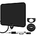 Fosmon HDTV Antenna, 2022 Latest, Ultra Thin Indoor Digital TV Antenna Up to 120 Miles Ranges, 4K Ready, ATSC 3.0, UHF, VHF, 1080p Free TV Channel, Amplifier Signal Booster, 10FT Coaxial Cable (Black)