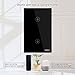 WiFi Smart Wall Touch Light Switch Glass Panel Wireless Remote Control by Mobile APP Anywhere Compatible with Alexa,Timing Function No Hub Required (Wall Switch 2 Gang)